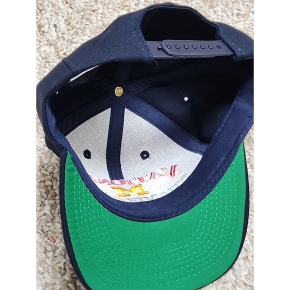 VTG 1997 Michigan University Wolverines Rose Bowl Snapback Hat Cap Blue Otto - Picture 8 of 9